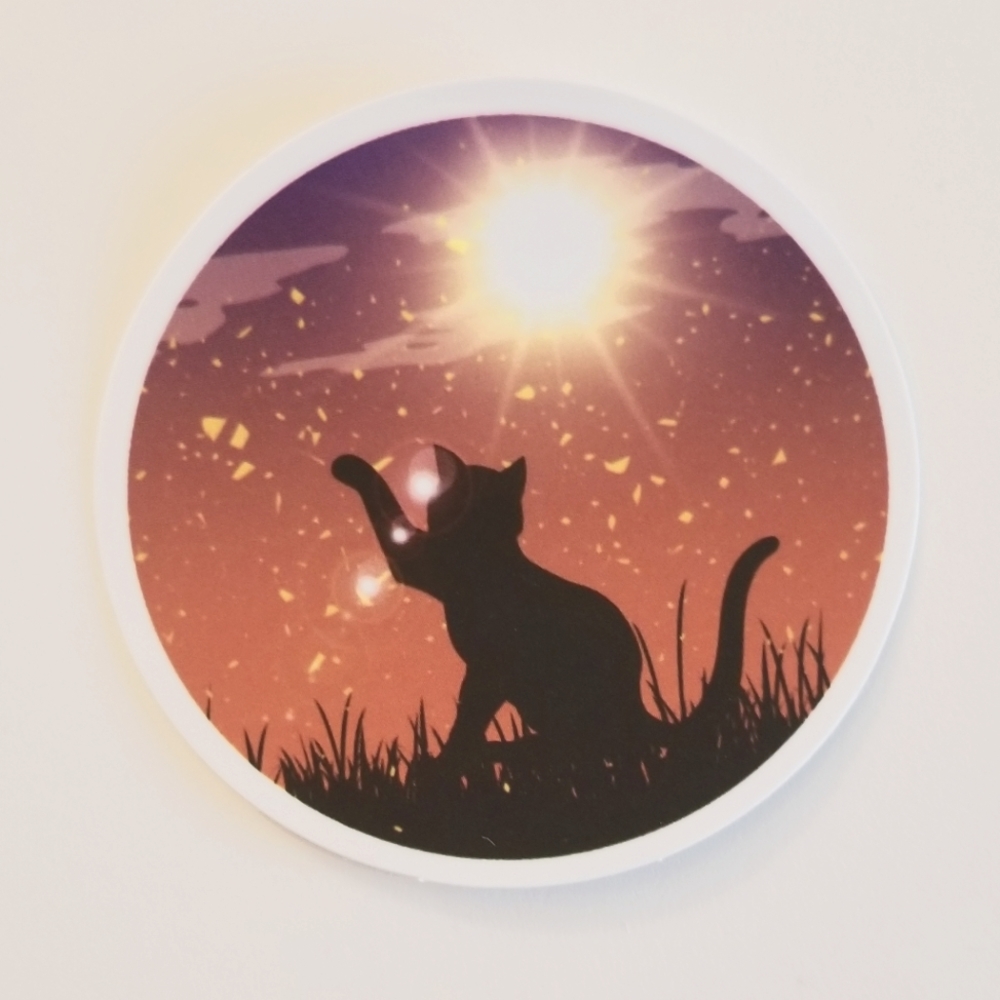 10/$10 Pretty Black Cat Sticker